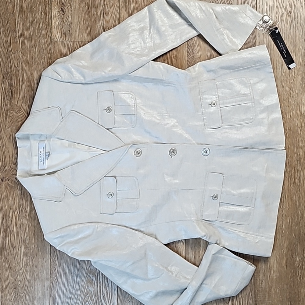 Tahari Light Metallic Ivory Blazer